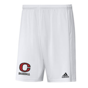 Clinton Baseball Adidas SQUADRA 21 3-stripe soccer shorts – WHITE/white