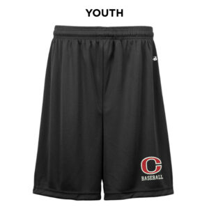 Clinton Baseball Badger B-Core YOUTH 6 Inch Short-Black