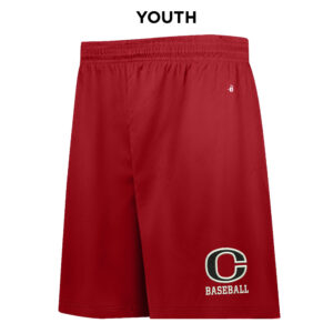 Clinton Baseball Badger B-Core YOUTH 6 Inch Short-Red