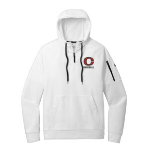 Clinton Baseball Nike Therma-FIT Pocket 1/4-Zip Fleece Hoodie Men-White