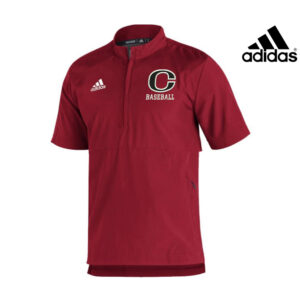 Clinton Baseball Adidas Sideline 21 woven Light Weight short sleeve 1/4 zip pullover- Power Red (xl, 4x)