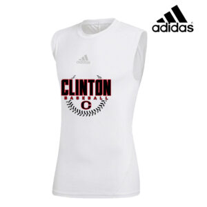 Clinton Baseball Adidas Alphaskin sleeveless compression Tee shirt – WHITE