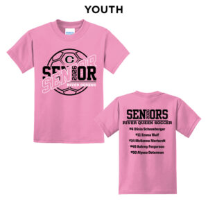 Queens Senior Soccer Youth Short Sleeve Tee-Candy Pink