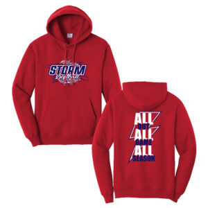 Storm Softball Unisex Fleece Hooded Sweatshirt-Red