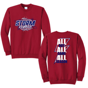 Storm Softball Unisex Fleece Crewneck Sweatshirt-Red