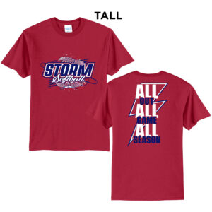 Storm Softball Tall Short Sleeve Tee-Red