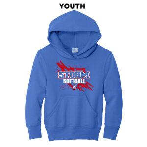 Storm Softball Youth Fleece Hooded Sweatshirt-Royal