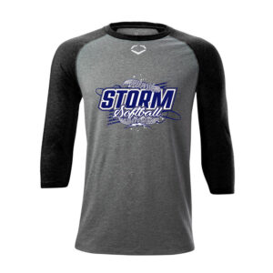 Storm Softball Evoshield 3/4 Sleeve baseball undershirt -charcoal/Black (M, 2x, 3x)