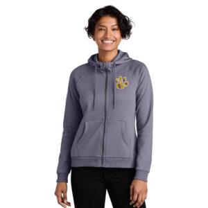 CD Baseball Allmade Women’s Organic CVC Fleece Full Zip Pullover Hooded Sweatshirt-Cosmic Purple