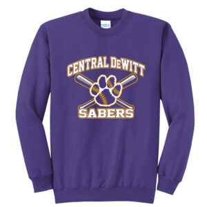 CD Baseball Unisex Fleece Crewneck Sweatshirt-Purple