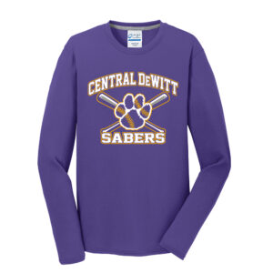 CD Baseball Men Long Sleeve Essential Blended Performance Tee-Purple