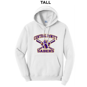 CD Baseball Tall Fleece Hooded Sweatshirt-White