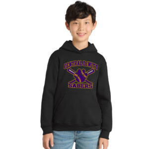 CD Baseball Youth Fleece Hooded Sweatshirt-Black