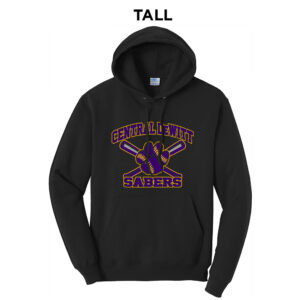 CD Baseball TALL Classic Pullover Hooded Sweatshirt-Black