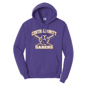 CD Baseball Unisex Fleece Hooded Sweatshirt-Purple