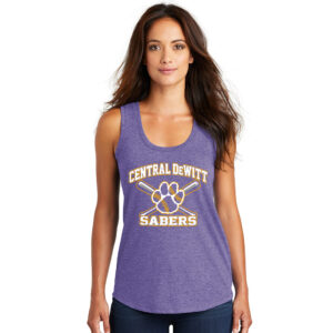 CD Baseball District Mae Ladies Perfect Tri Racerback Tank-Purple