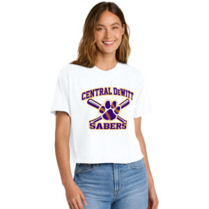 CD Baseball Comfort Colors Women’s Heaveweight Boxy Fit Slightly Cropped T-Shirt-White