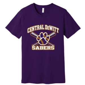 CD Baseball Bella Canvas Short Sleeve combed and ring spun cotton T-Shirt-Purple