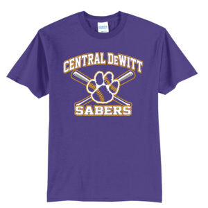 CD Baseball Unisex Short Sleeve Tee-Purple