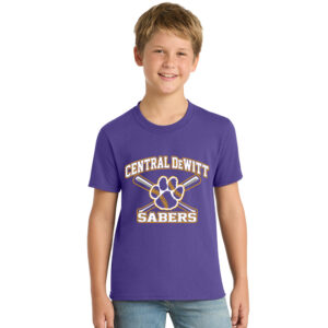 CD Baseball Youth Short Sleeve Tee-Purple