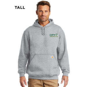 City Construction Carhartt Midweight Hooded Sweatshirt- TALL-Heather Grey