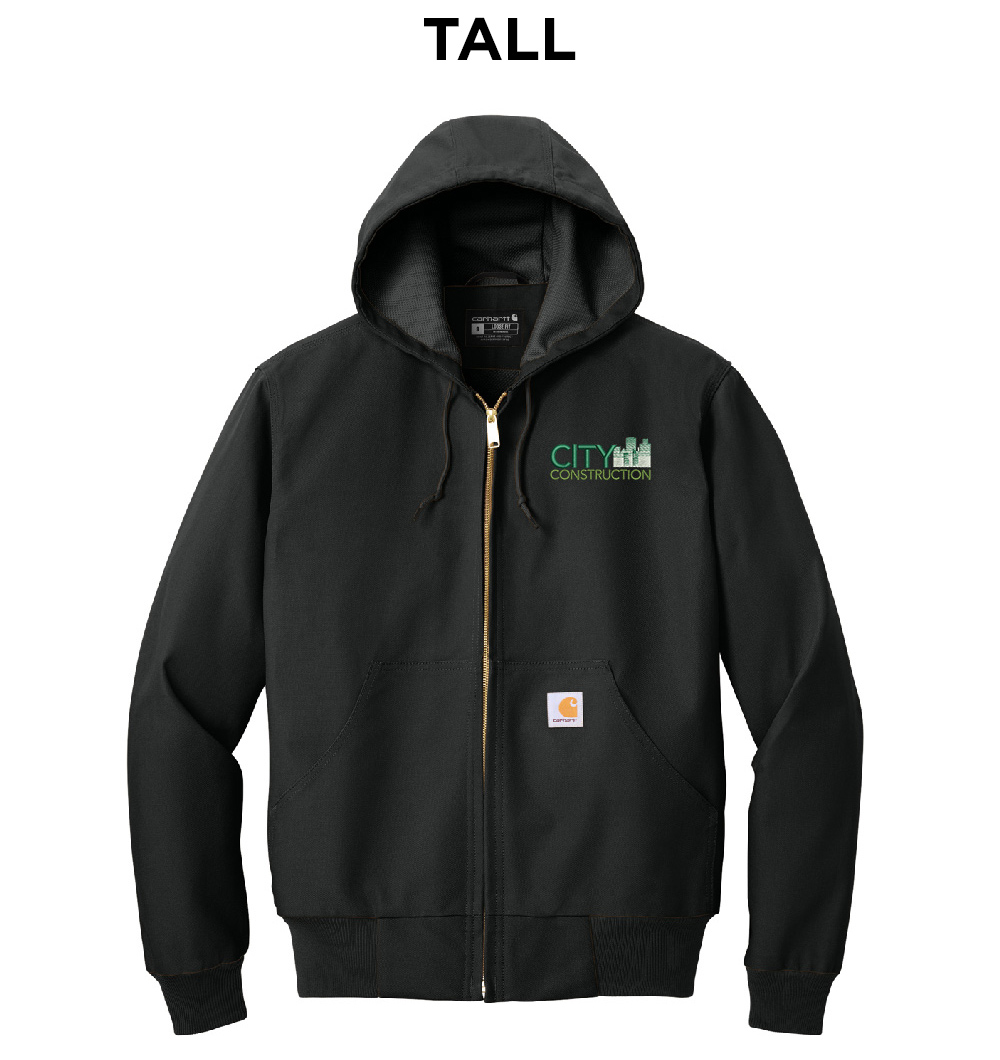 City Construction Carhartt TALL Thermal-Lined Duck Active Jac-Black