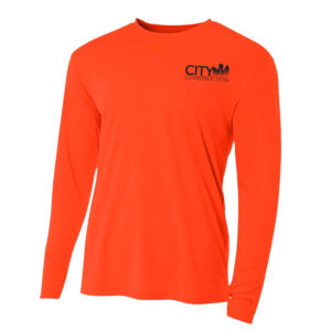 City Construction Adult Cooling Performance long sleeve Crew Tee-Safety Orange