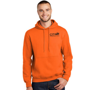 City Construction Unisex Fleece Hooded Sweatshirt-Safety Orange
