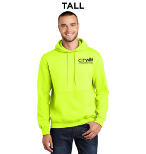 City Construction Tall Fleece Hooded Sweatshirt-Safety Green