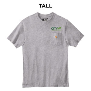 City Construction Carhartt Workwear TALL Pocket Short Sleeve cotton T-Shirt -Heather Grey