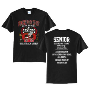 DW Girls Senior Track Unisex Short Sleeve Tee-Black