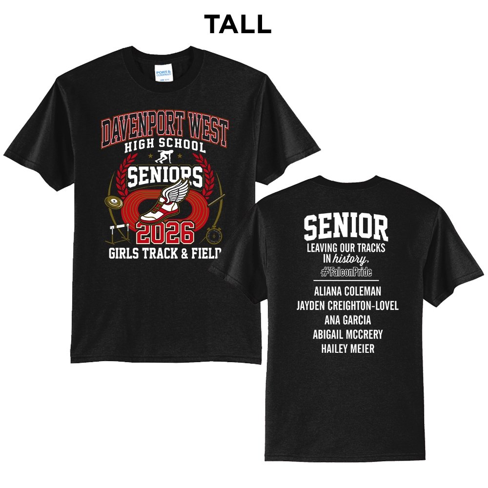DW Girls Senior Track Tall Short Sleeve Tee-Black