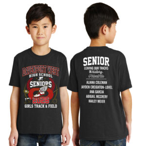 DW Girls Senior Track Youth Short Sleeve Tee-Black