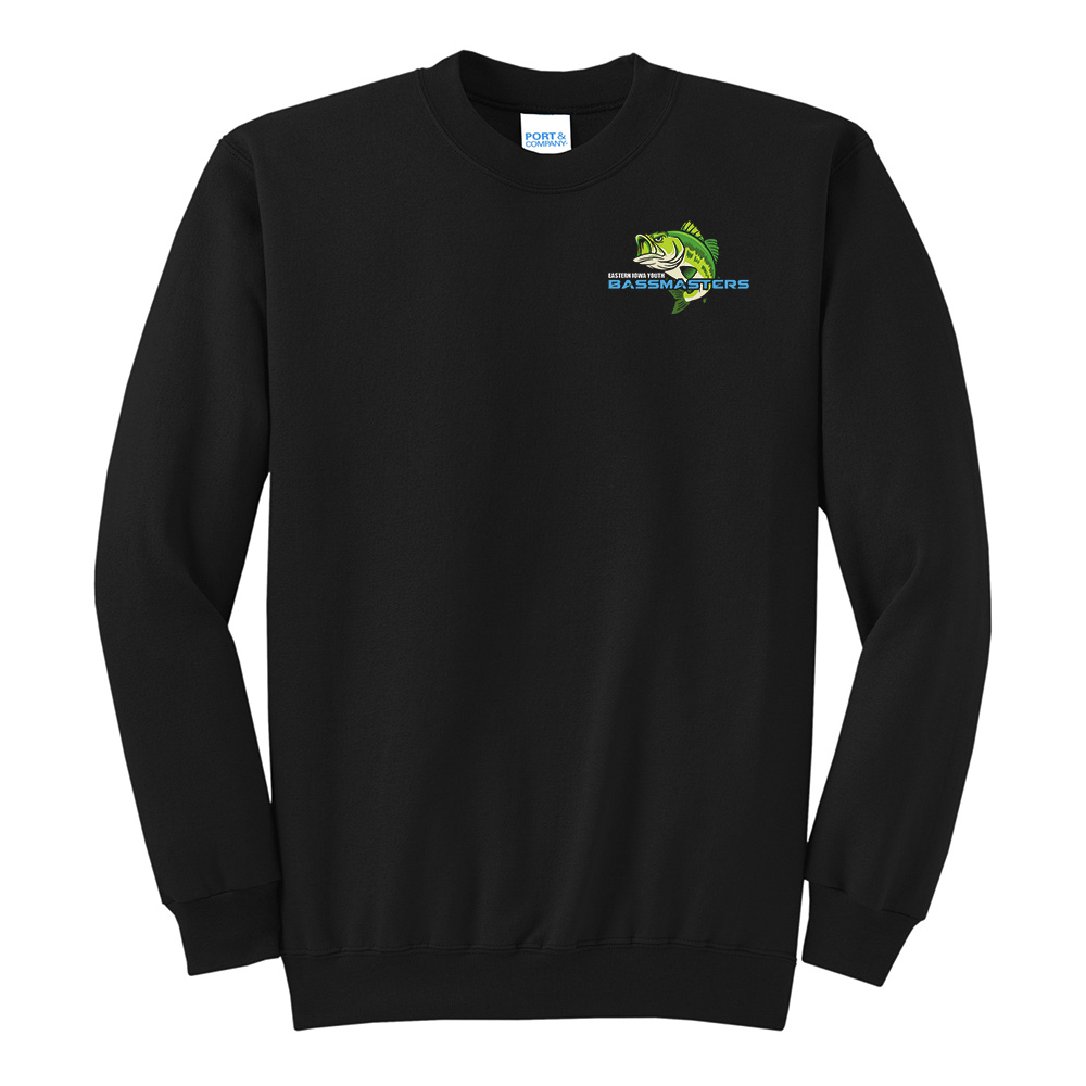 Eastern Bassmasters Unisex Fleece Crewneck Sweatshirt-Black