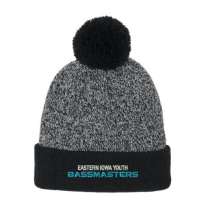 Eastern Bassmasters  Sport-Tek Halftime Heather Pom Beanie-Black/Silver