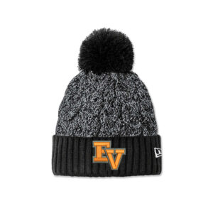 EV Little League New Era Marled Knit Pom Beanie-Black Graphite/White