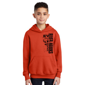 EV Little League Youth Fleece Hooded Sweatshirt-Orange