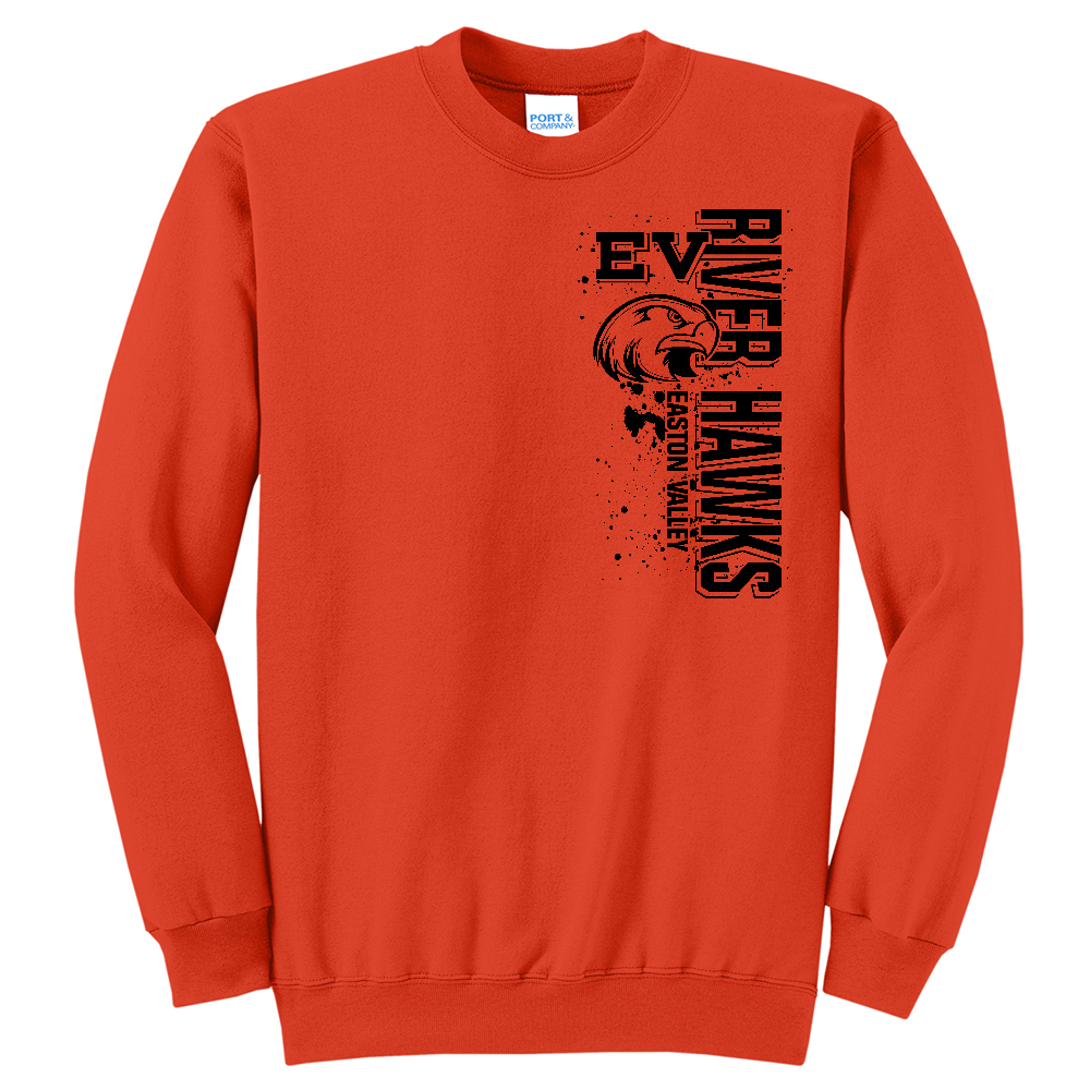 EV Little League Unisex Fleece Crewneck Sweatshirt-Orange