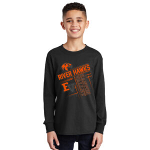 EV Little League Youth Cotton long Sleeve Tee-Black