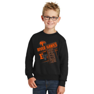 EV Little League Youth Fleece Crewneck Sweatshirt-Black