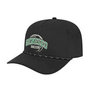 Geneseo Soccer ICON performance rope golf cap-Black/Black/White