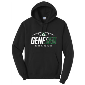 Geneseo Soccer Unisex Classic Core weight Cozy Pullover Hooded Sweatshirt-Black