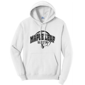 Geneseo Soccer Unisex Classic Core weight Cozy Pullover Hooded Sweatshirt-White