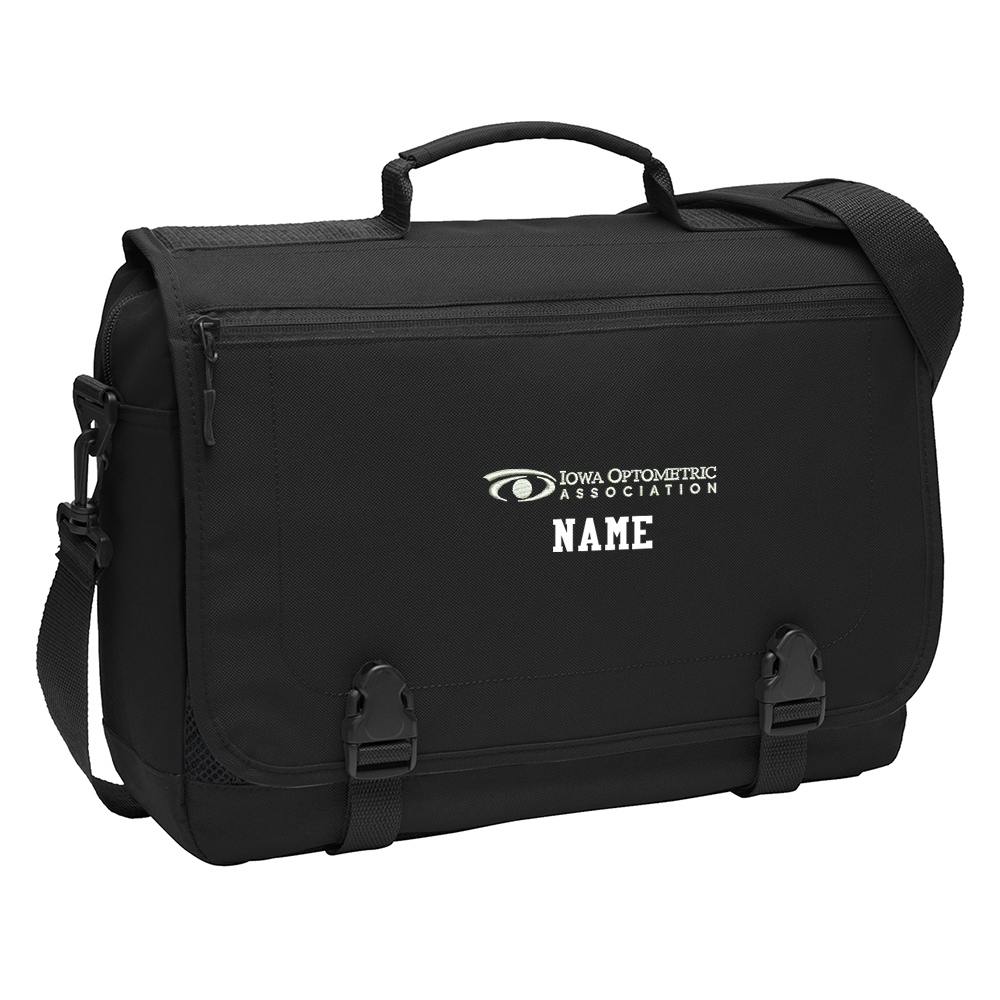 Iowa Optometric Association Port Authority Messenger Briefcase-Black