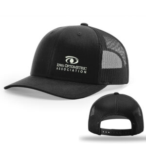 Iowa Optometric Association Richardson Pro Crown Mesh Back solid color Adjustable back cap Solid-Black