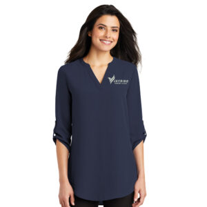 Jaybird Port Authority Ladies 3/4-Sleeve Tunic Blouse-True Navy