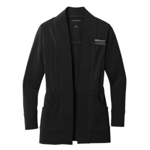 Jackson County Health Port Authority Ladies Microterry Cardigan-Deep Black