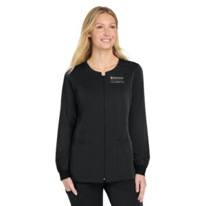 Jackson County Health Wink Women’s Premiere Flex Full-Zip Scrub Jacket-Black
