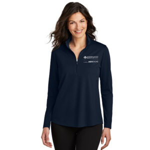 Jackson County Health Port Authority Ladies Dry Zone UV Micro-Mesh 1/4-Zip-River Blue Navy