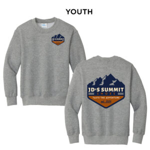 JDs Summit Smoke Youth Fleece Crewneck Sweatshirt-Athletic Heather